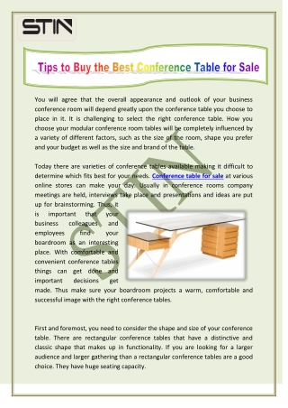 Tips to Buy the Best Conference Table for Sale