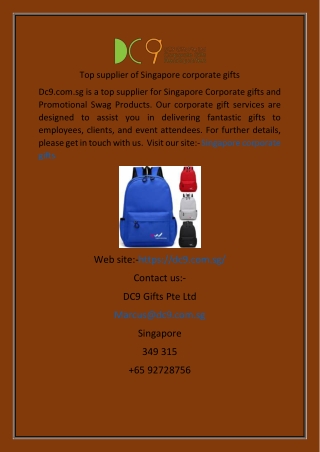 Top supplier of Singapore corporate gifts
