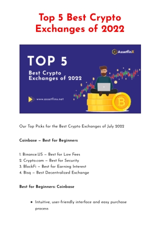 Top 5 Best Crypto Exchanges of 2022