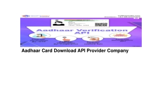 Aadhaar Card Download API Provider Company