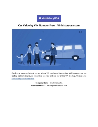Car Value by VIN Number Free | Vinhistoryusa.com