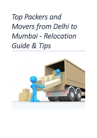 Top Packers and Movers from Delhi to Mumbai - Relocation Guide & Tips