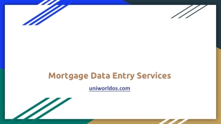 Mortgage Data Entry Services