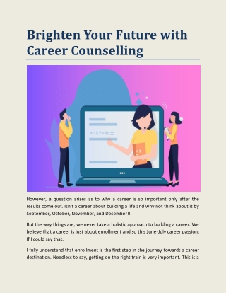 Brighten Your Future with Career Counselling