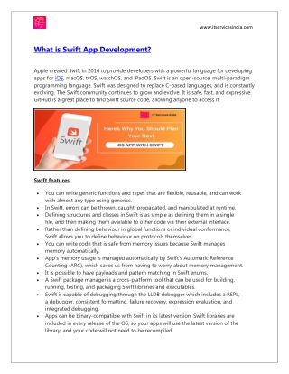 What is Swift App Development?