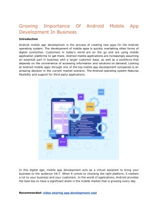 Growing Importance Of Android Mobile App Development In Business - Google Docs