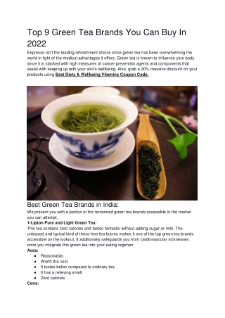 Top 9 Green Tea Brands You Can Buy In 2022