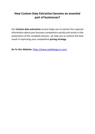 How Custom Data Extraction Become an Essential Part of Businesses?