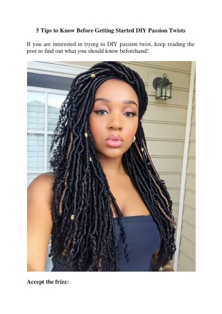 5 Tips to Know Before Getting Started DIY Passion Twists