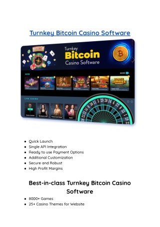 Turnkey Bitcoin Casino Software