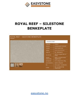 ROYAL REEF – SILESTONE BENKEPLATE