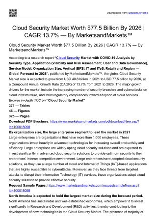 Cloud Security Market Worth $77.5 Billion By 2026 | CAGR 13.7%