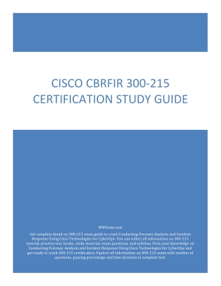 Cisco CBRFIR 300-215 Certification Study Guide PDF