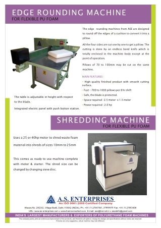 Edge Rounding Machine | Best foam cutting machines in India | A S Enterprises