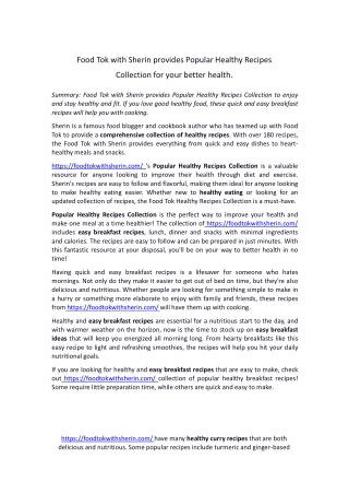 Food-Tok-with-Sherin-provides-Popular-Healthy-Recipes-Collection-for-your-better-health