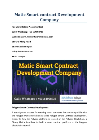 Matic Smart contract development company