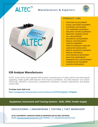 ESR Analyzer Manufacturers