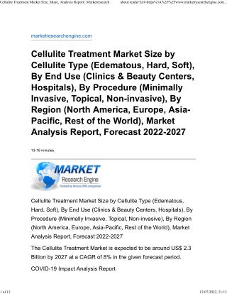 Cellulite Treatment Market