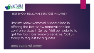 Best Snow Removal Services in Surrey