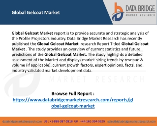 Global Gelcoat Market – Industry Trends and Forecast