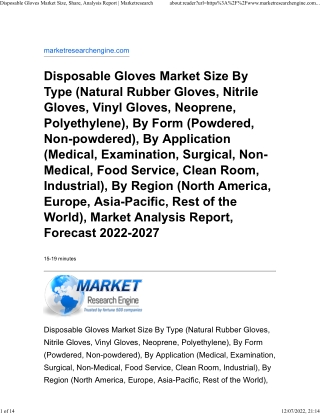 Disposable Gloves Market