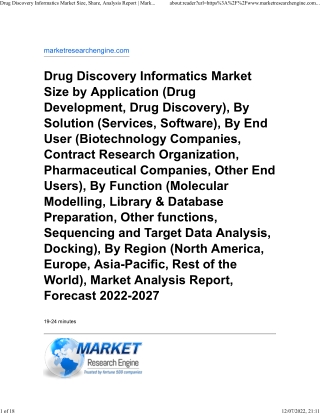 Drug Discovery Informatics Market