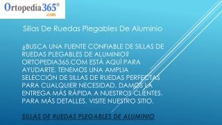 Sillas De Ruedas Plegables De Aluminio  Ortopedia365.com