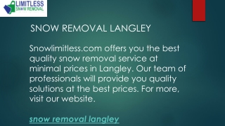 Snow Removal Langley  Snowlimitless.com
