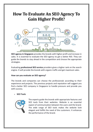 Evaluating the SEO agencies to get a higher return