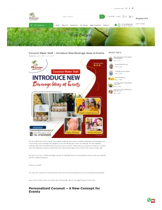 Coconut Water Stall – Introduce New Beverage Ideas at Events