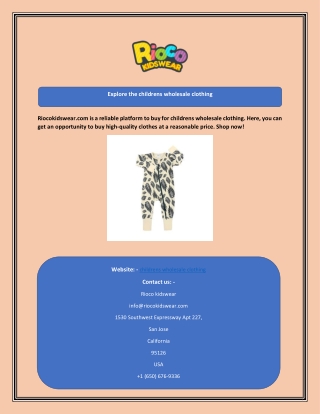 Explore the childrens wholesale clothing