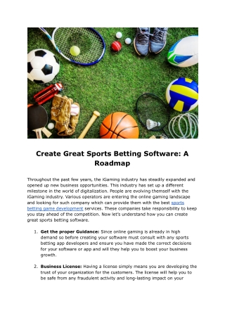 Create Great Sports Betting Software: A Roadmap