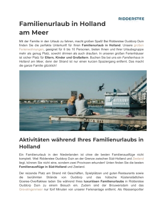 Ridderstee-Link-Familienurlaub in Holland am Meer