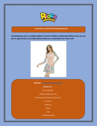 Browsing for wholesale clothing kidswear
