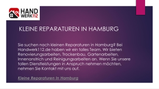 Kleine Reparaturen in Hamburg  Handwerk112.de