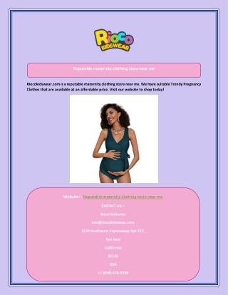 Reputable maternity clothing store near me