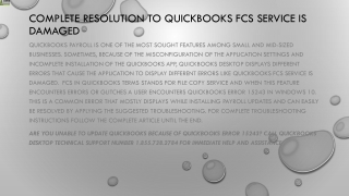 An easy solution for QuickBooks FCS service is damaged issue