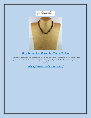 Buy Amber Necklaces for Teens Online | Amberada.com