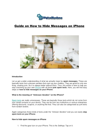 Guide on How to Hide Messages on iPhone