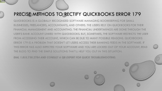 An easy technique to resolve QuickBooks Error 179