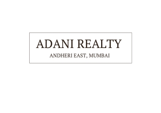 Adani Realty Andheri East RTO, Mumbai E Brochure