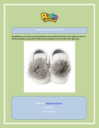 Want to buy wholesale crib shoes