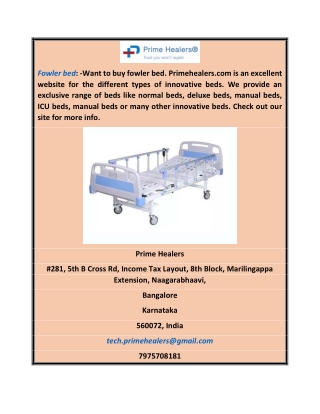 Fowler Bed  Primehealers.com