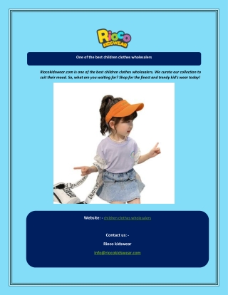 One of the best children clothes wholesalers