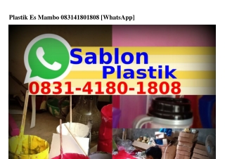 Plastik Es MamboPlastik Es Mambo Ö8ᣮI–ㄐI8Ö–I8Ö8[WhatsApp]