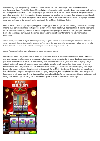 Game Kasino Online & Mesin Game Mesin Slot Gacor Online Cuma-cuma