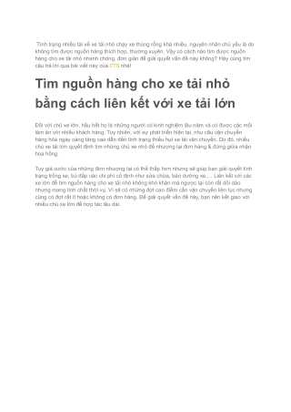 Tìm nguồn hàng xe tải