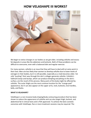 HOW VELASHAPE III WORKS
