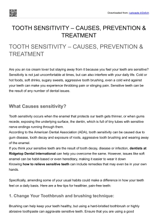 Tooth sensitivity- Causes, Prevention, and Treatment