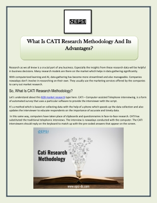 What Is CATI Research Methodology And Its Advantages?